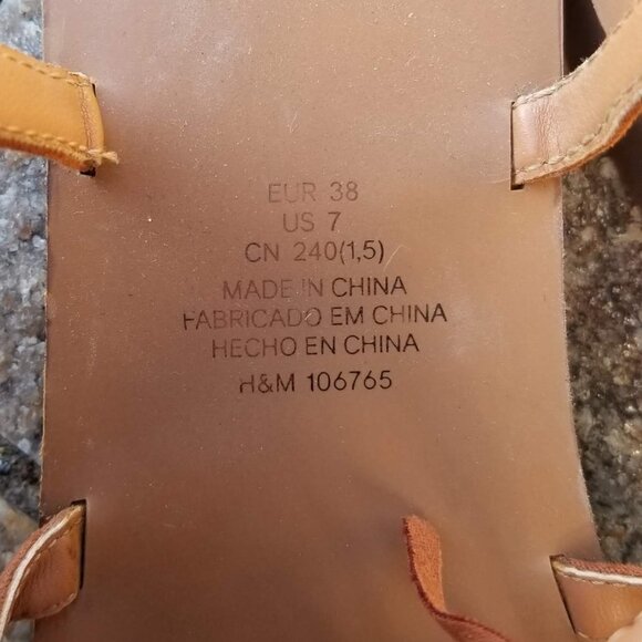 H&M Boho Fringe Studded Flat Sandals Size 7 - Picture 5 of 7